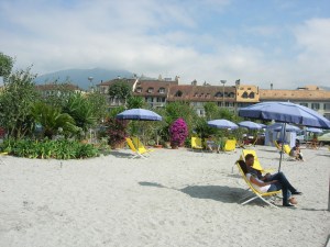 Fake beach at Vevey.