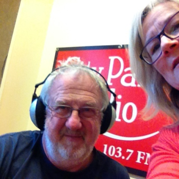 Fiona Stocker at City Park Radio Launceston with Chris Sayer