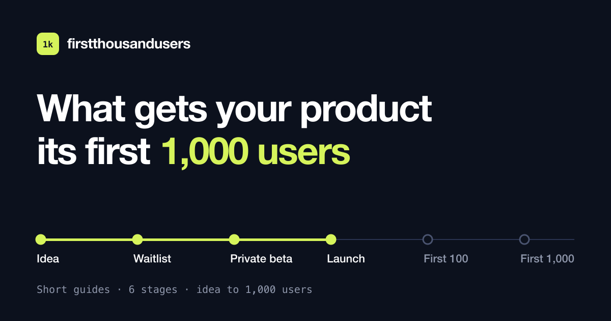 First 1,000 Users: what gets your product its first users