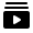 Black Clipart of a video symbol.
