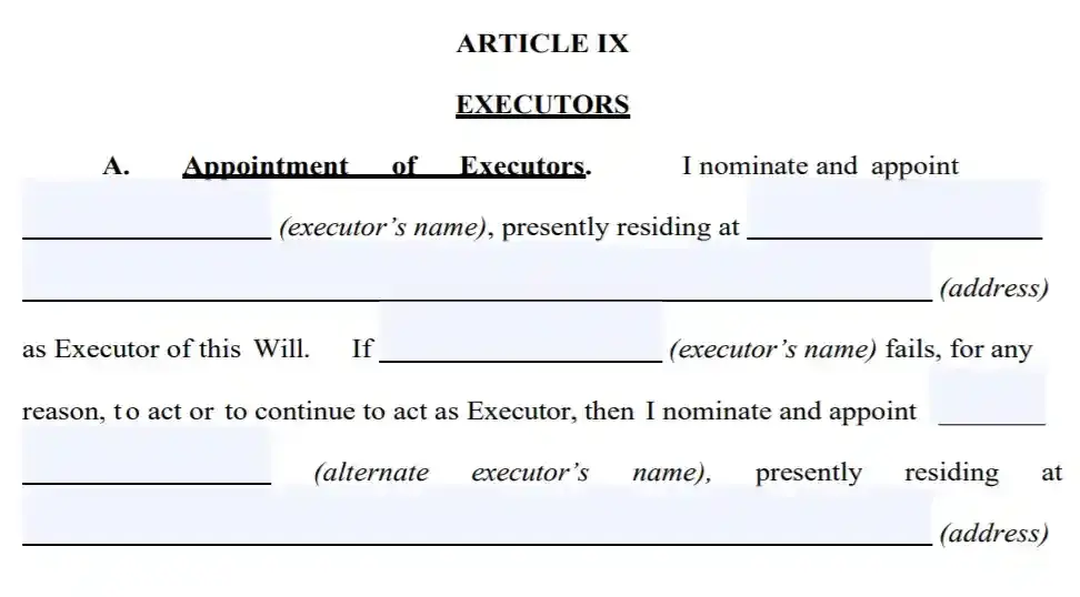 step 3 filling out an alaska last will form