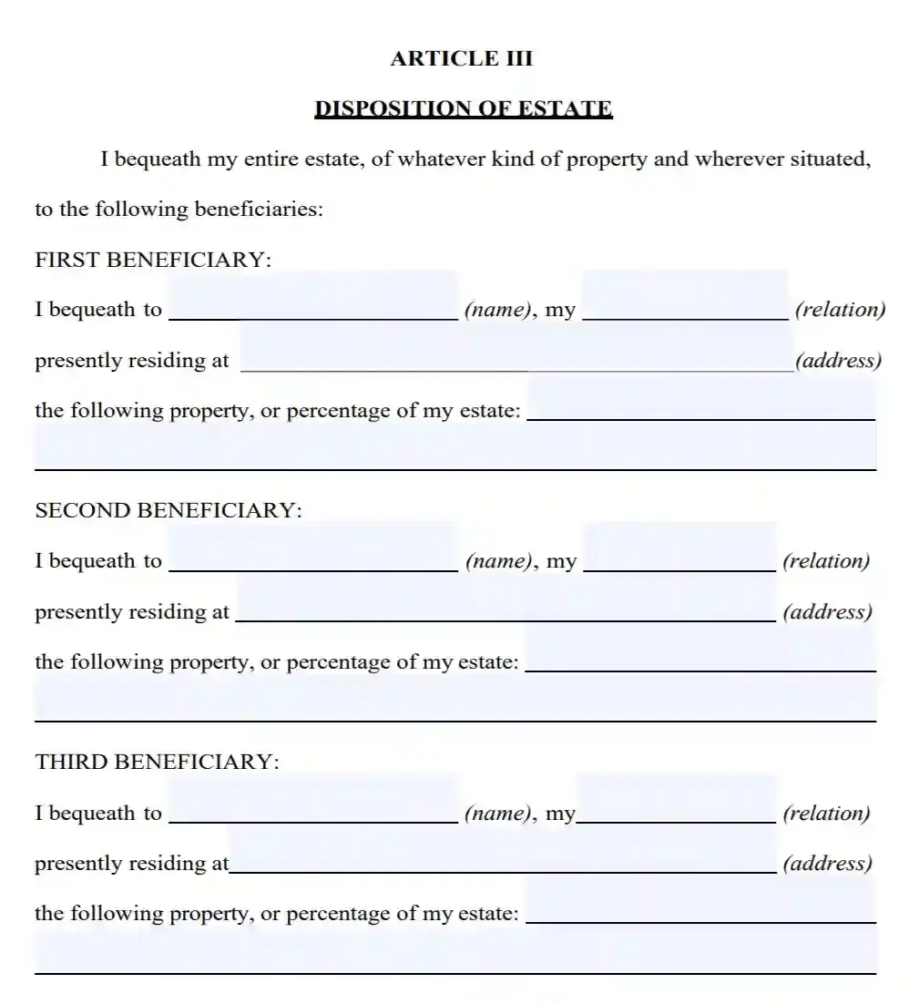 step 5 6 filling out an alaska last will form
