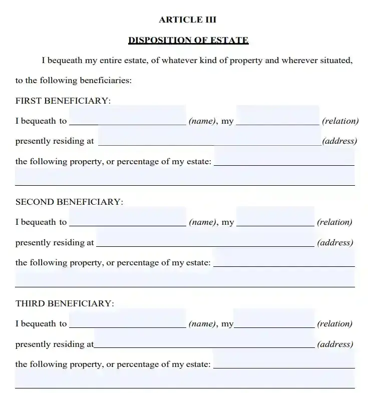 step 5 6 filling out a nebraska last will form