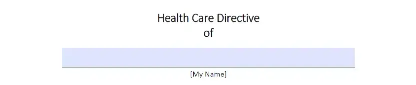 Part for inputting name of Washington living will form