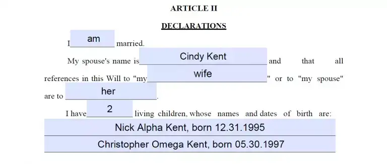 How to Fill Out a Last Will Step 3