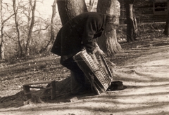 1935, Kármentő Éva, hangszer, zenész, cimbalom, sámli, Fortepan #131105
