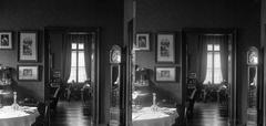 A felvétel 1900 előtt készült., 1900, SZTFH Földtani Szolgálatának gyűjteménye, Eötvös Loránd, Best of, sztereófotó, bekeretezett kép, enteriőr, óra, Fortepan #303317