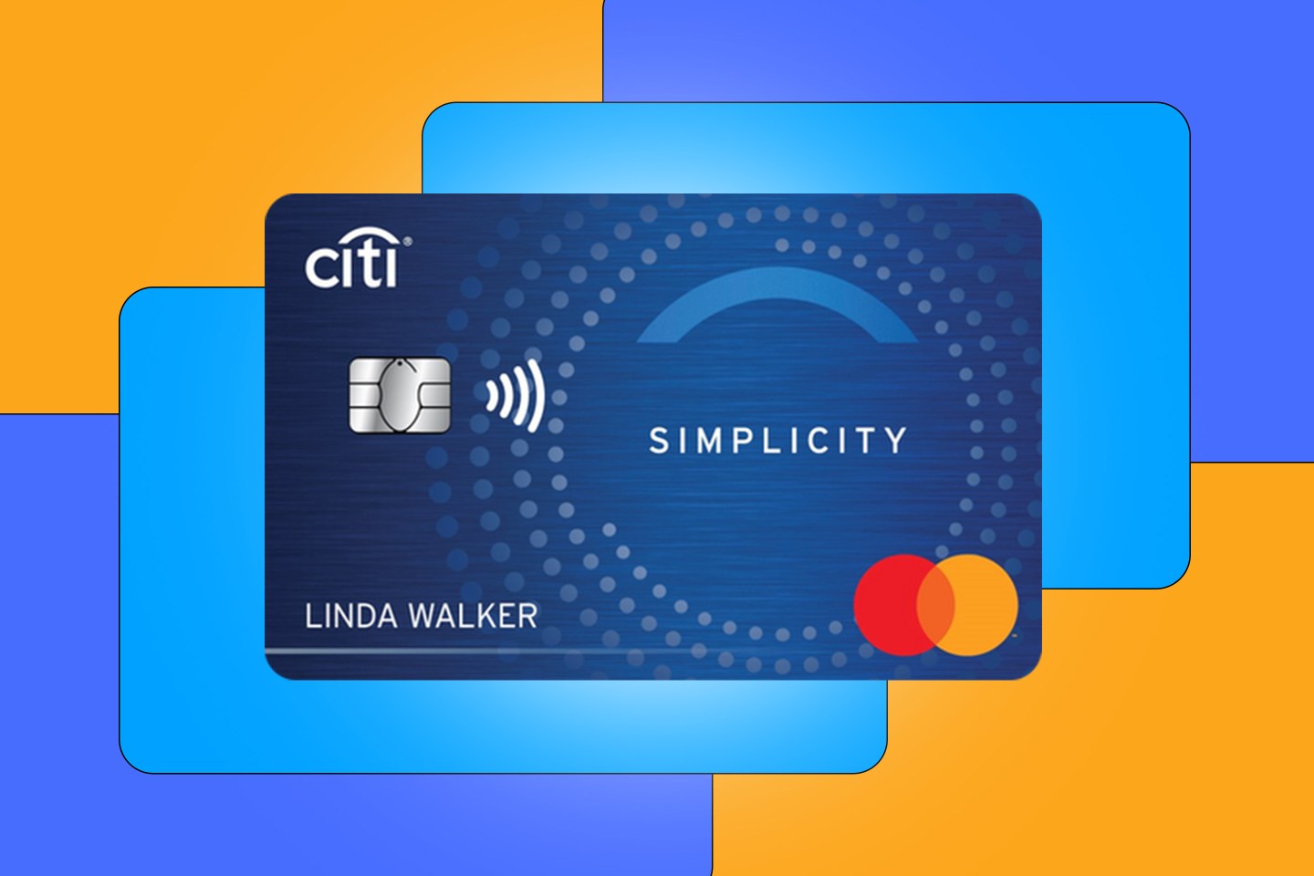 Photo of Citi Simplicity® Card on a blue and orange abstract background