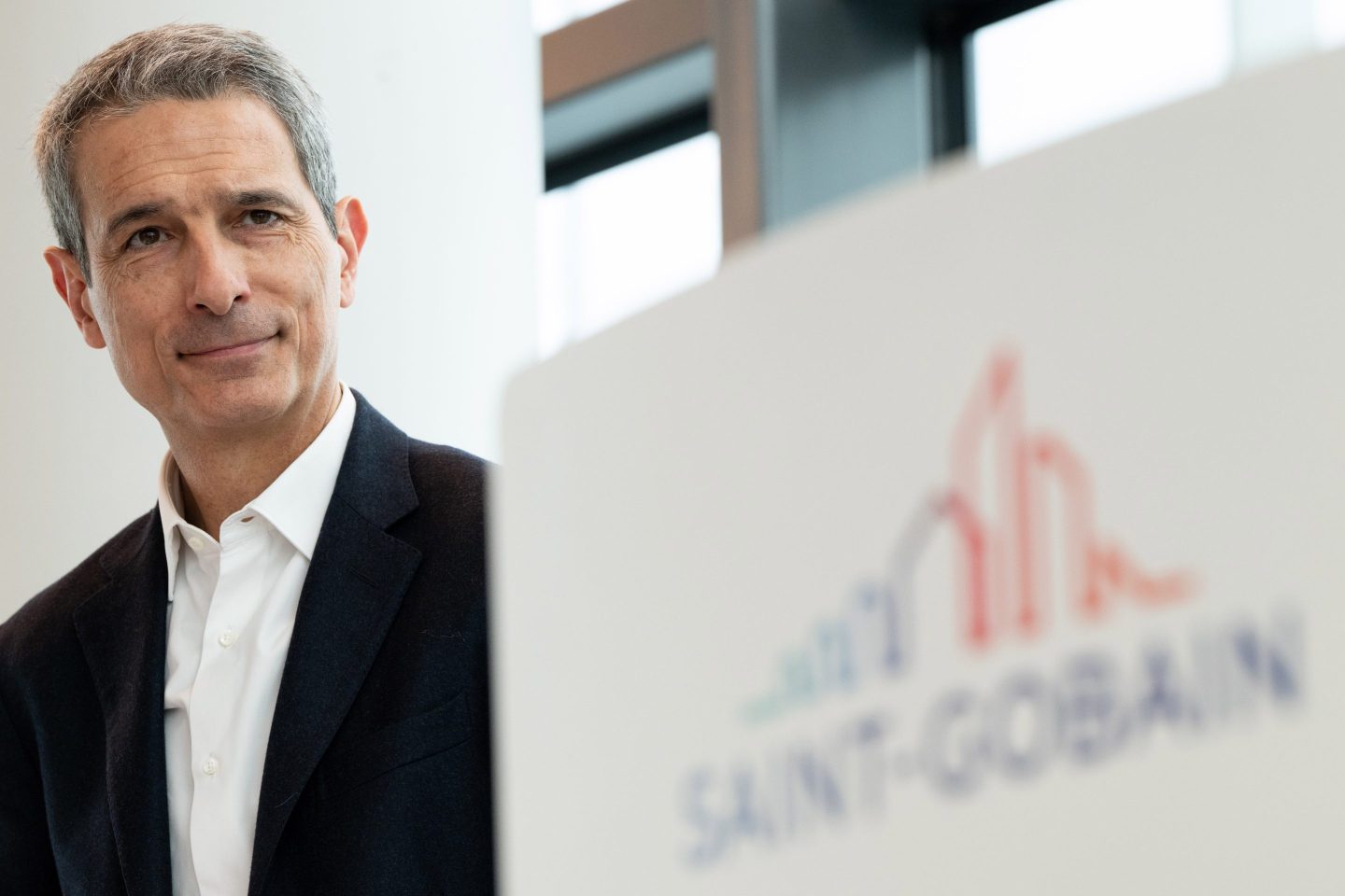 Benoit Bazin, chairman and chief executive officer of Cie. de Saint-Gobain, during a news conference at the company&#8217;s headquarters in La Defense business district in Paris, France, on Tuesday, Jan. 9, 2024. Bazin will also take on the Chairman role at the company from the close of the AGM, to be held on June 6. Photographer: Benjamin Girette/Bloomberg via Getty Images