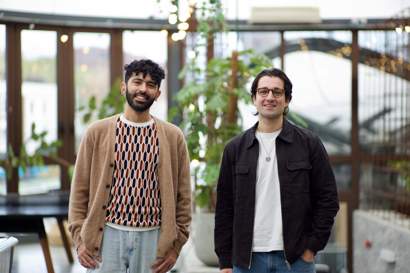 Co-founders of OpenOrigins Manny Ahmed-Renger and Ari Abelson stand next to each other