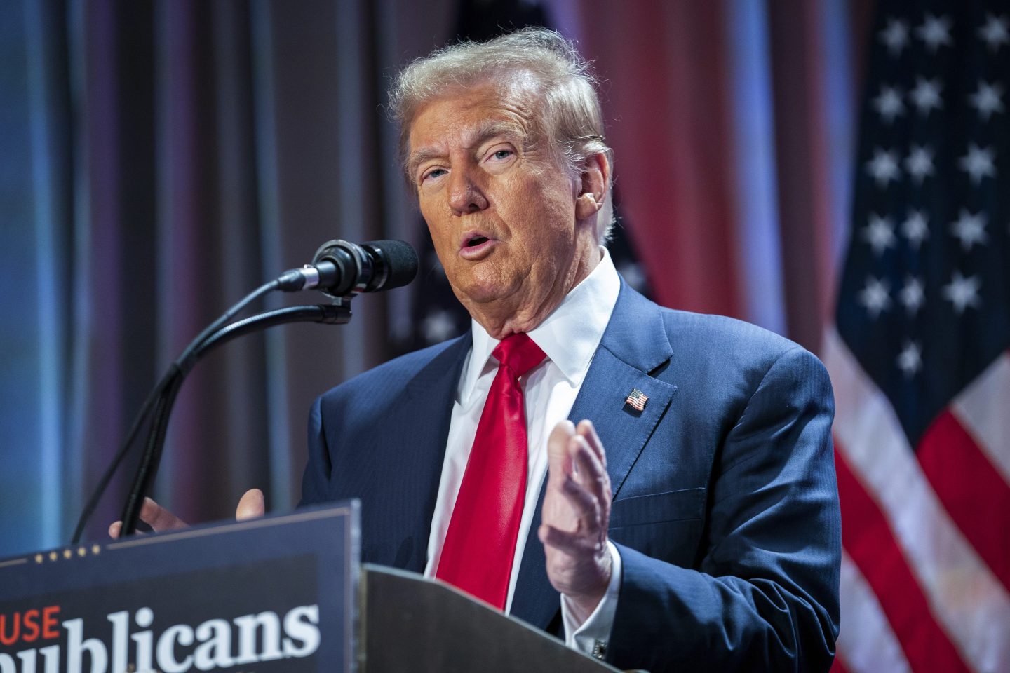 Donald Trump during a meeting with the House GOP conference on Nov. 13.