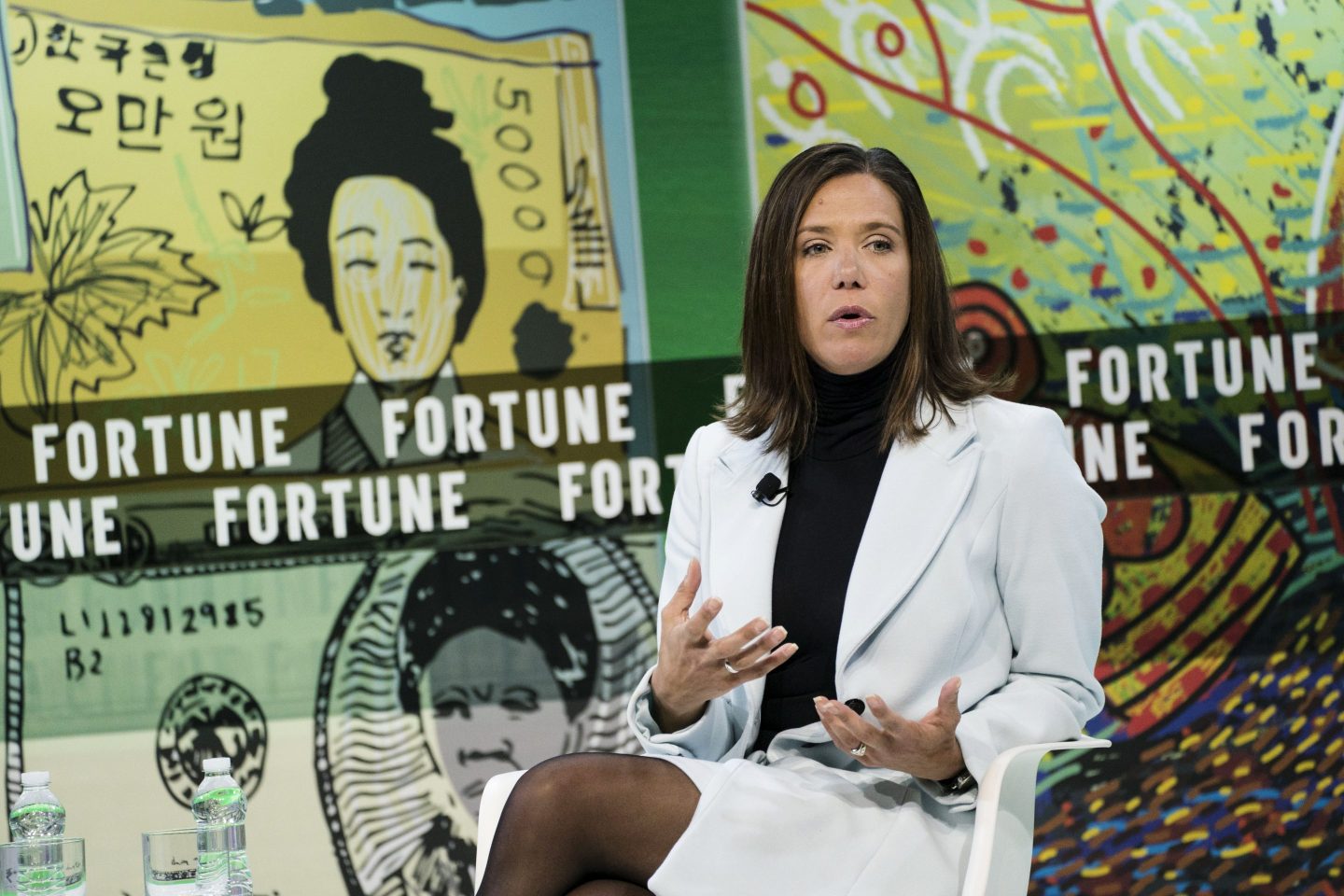 Corie Barry, chief executive officer of Best Buy Co., speaks during the Fortune's Most Powerful Women Summit in Washington, D.C., U.S., on Wednesday, Oct. 23, 2019.