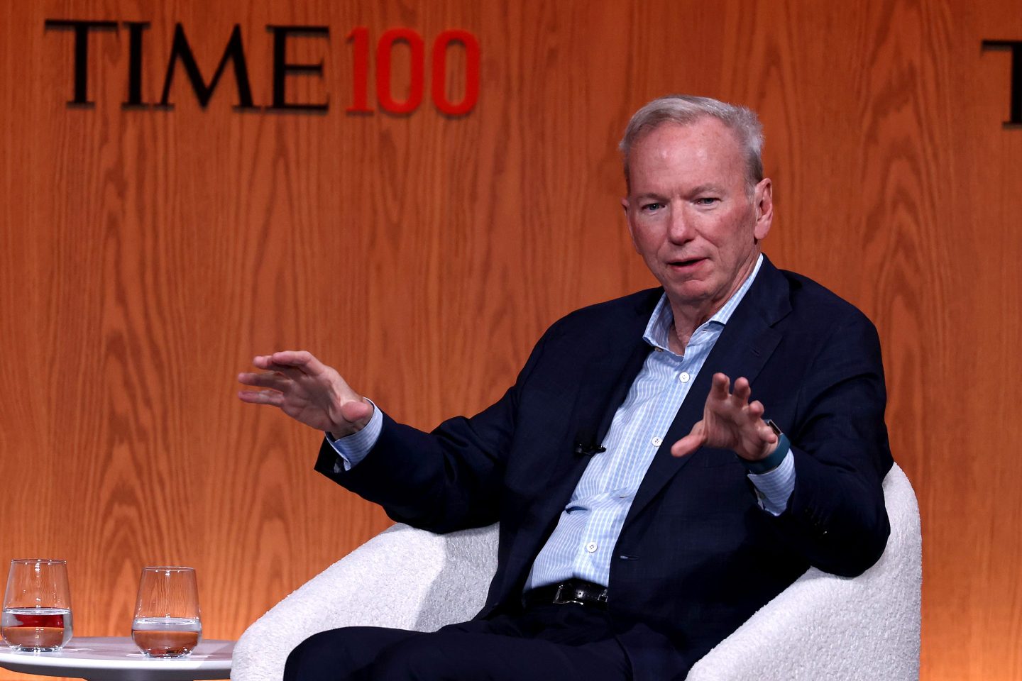 Eric Schmidt speaks onstage during the 2024 TIME100 Summit