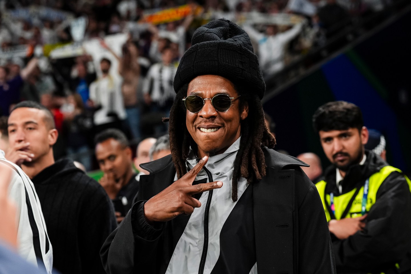 Rapper and entrepreneur Jay-Z at a football game in London in 2024.