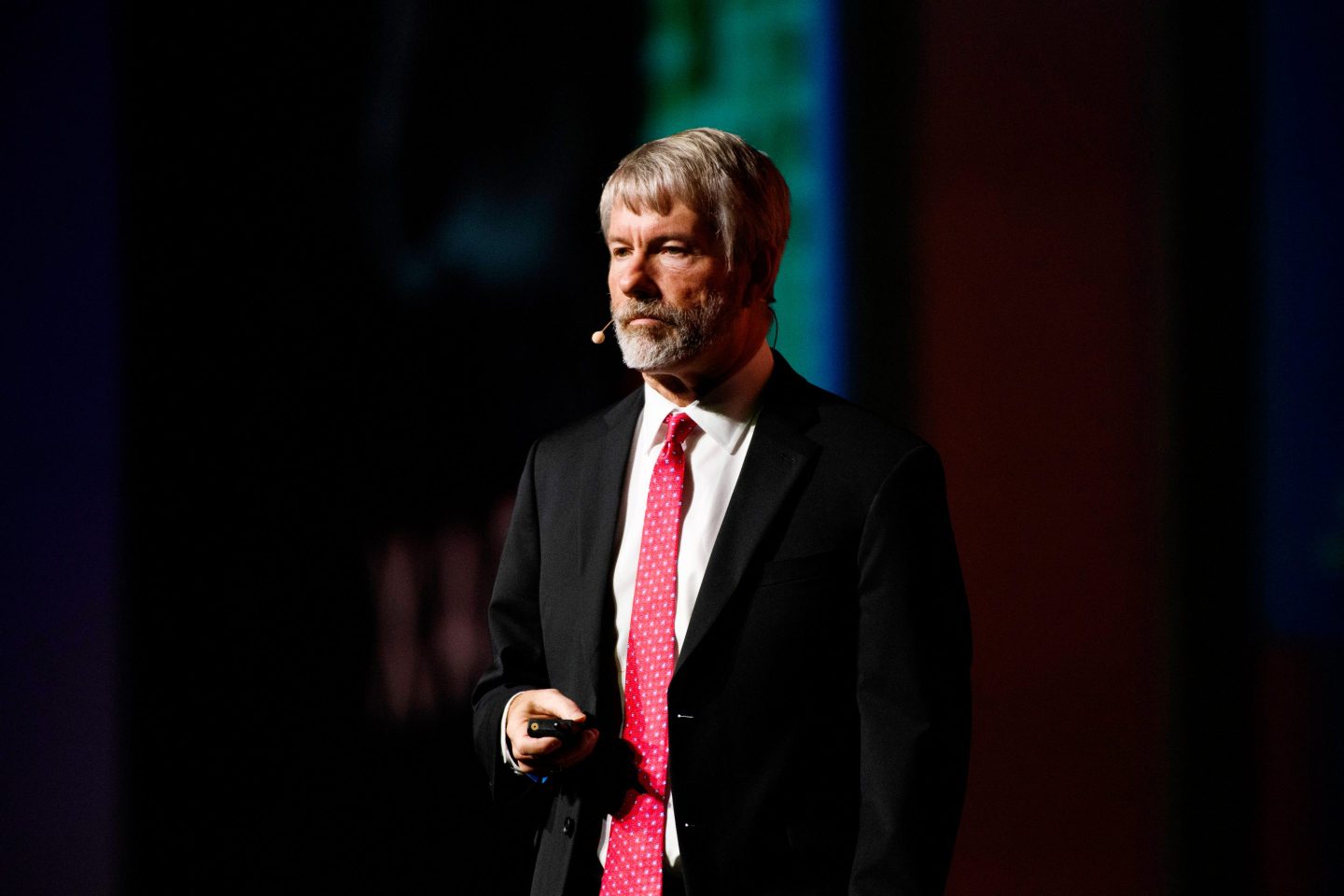 Michael Saylor, co-founder and chairman of Microstrategy, speaks at Bitcoin 2024 Conference in Nashville.