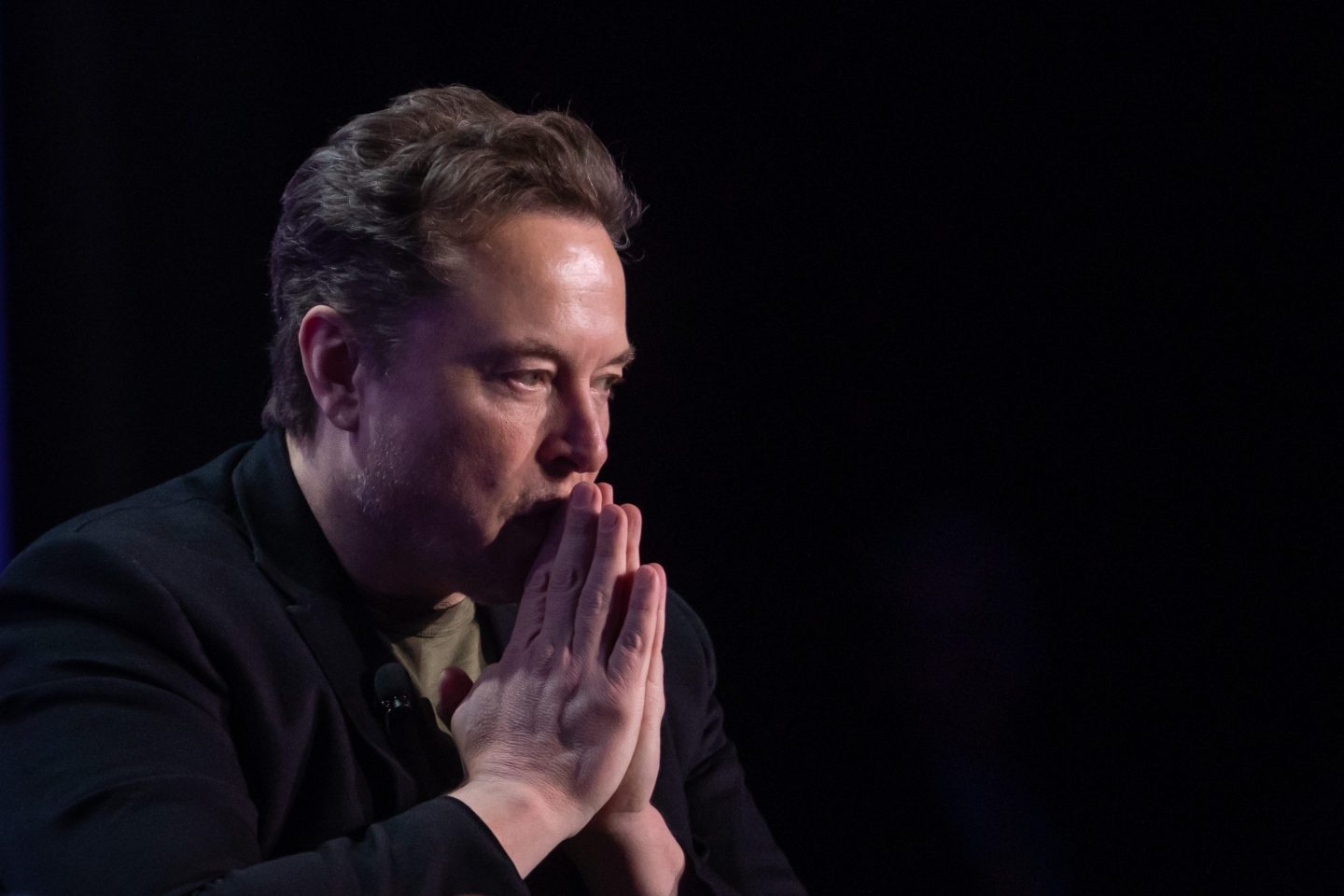 Elon Musk, co-founder of Tesla and SpaceX and owner of X Holdings Corp., speaks at the Milken Institute's Global Conference in Beverly Hills, California.