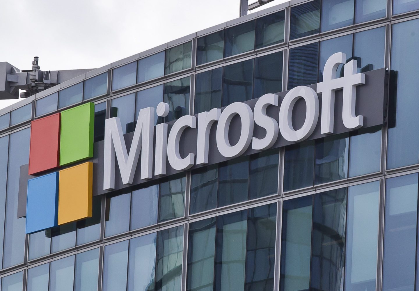 FILE - The Microsoft logo is seen, April 12, 2016, in Issy-les-Moulineaux, outside Paris. (AP Photo/Michel Euler, File)