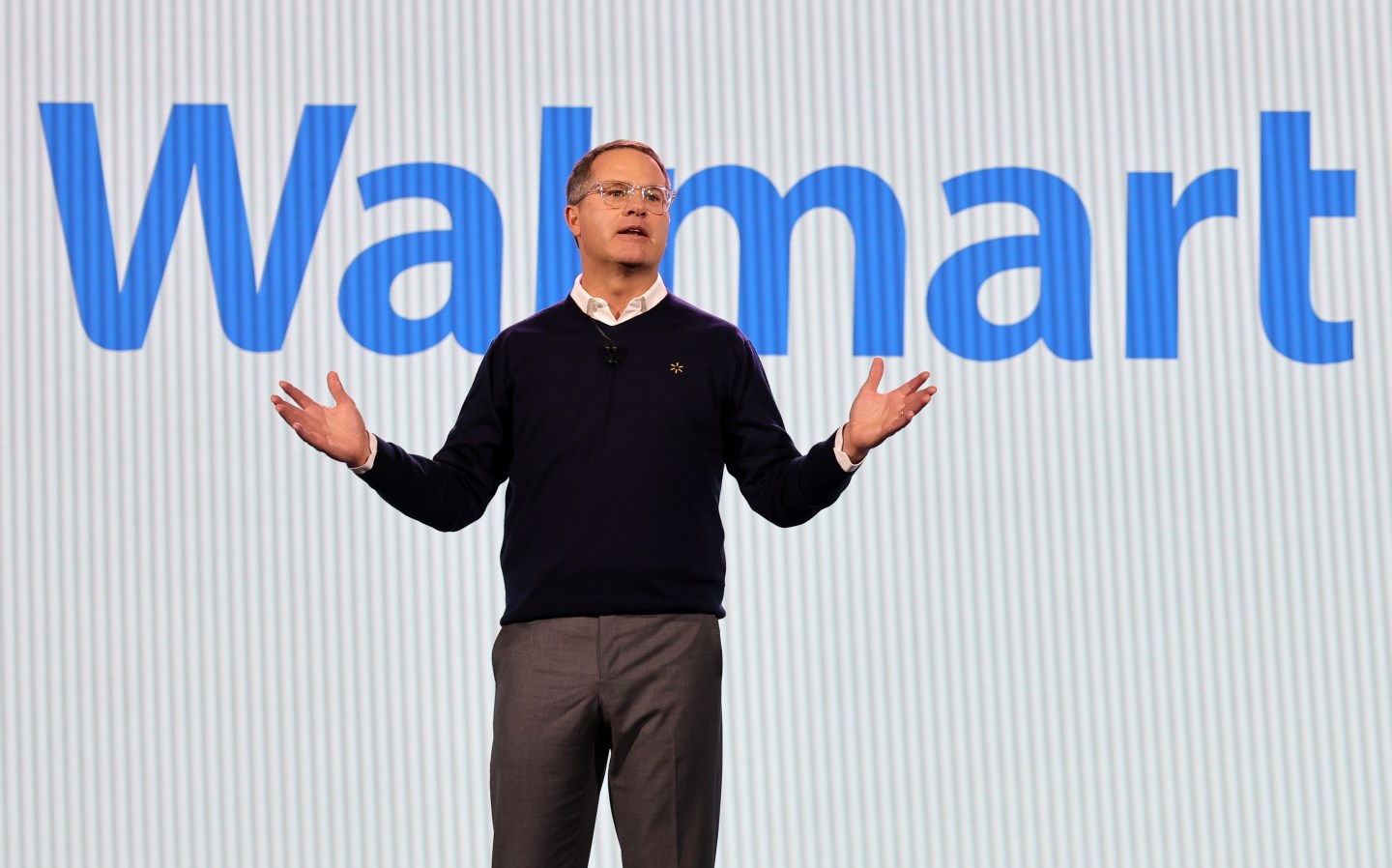 LAS VEGAS, NEVADA - JANUARY 09: Walmart Inc. President and CEO Doug McMillon delivers a keynote address during CES 2024 at The Venetian Resort Las Vegas on January 9, 2024 in Las Vegas, Nevada. CES, the world&#039;s largest annual consumer technology trade show, runs through January 12 and features about 4,000 exhibitors showing off their latest products and services to more than 130,000 attendees. (Photo by Ethan Miller/Getty Images)