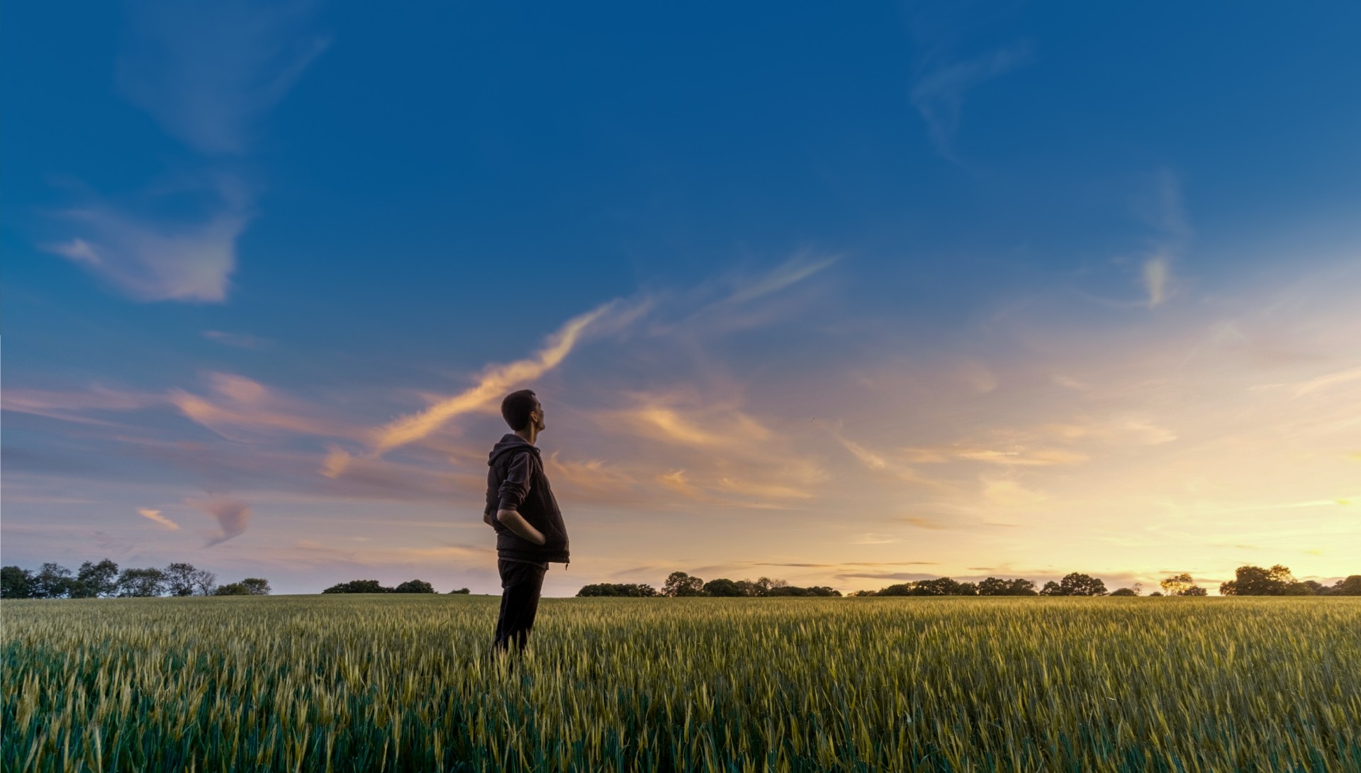 Picture of a person standing in a field