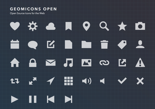 Geomicons 免費 SVG 平面圖示集下載，為網頁設計開放原始碼
