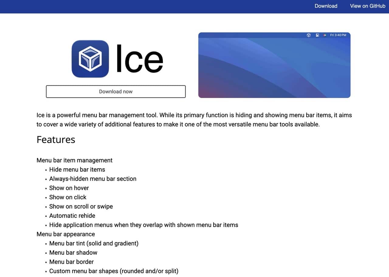 Ice：強大的 Mac 工具列管理器，自動顯示、隱藏應用程式圖示