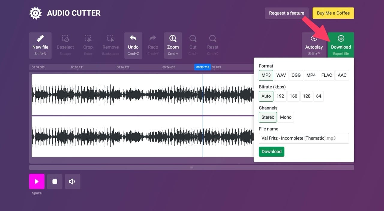 Audiocutter online 7.