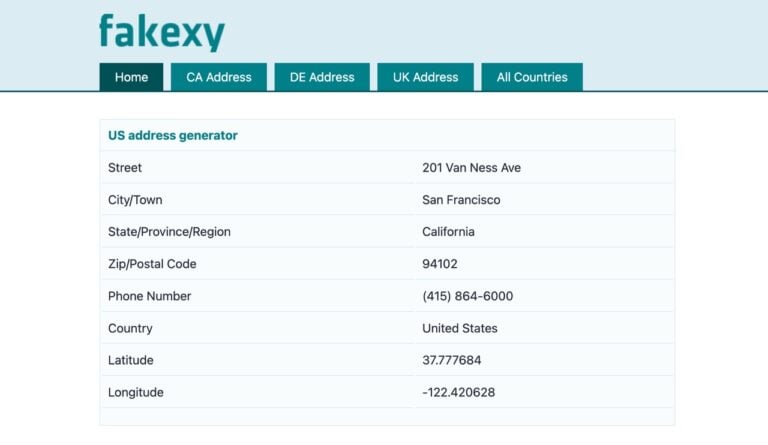 Fakexy 線上虛擬個資產生器:免費生成多國測試資料與信用卡 6 Fakexy 線上虛擬個資產生器:免費生成多國測試資料與信用卡