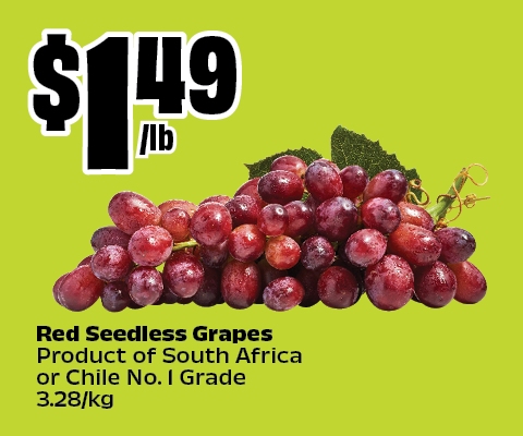 Red seedless grapes