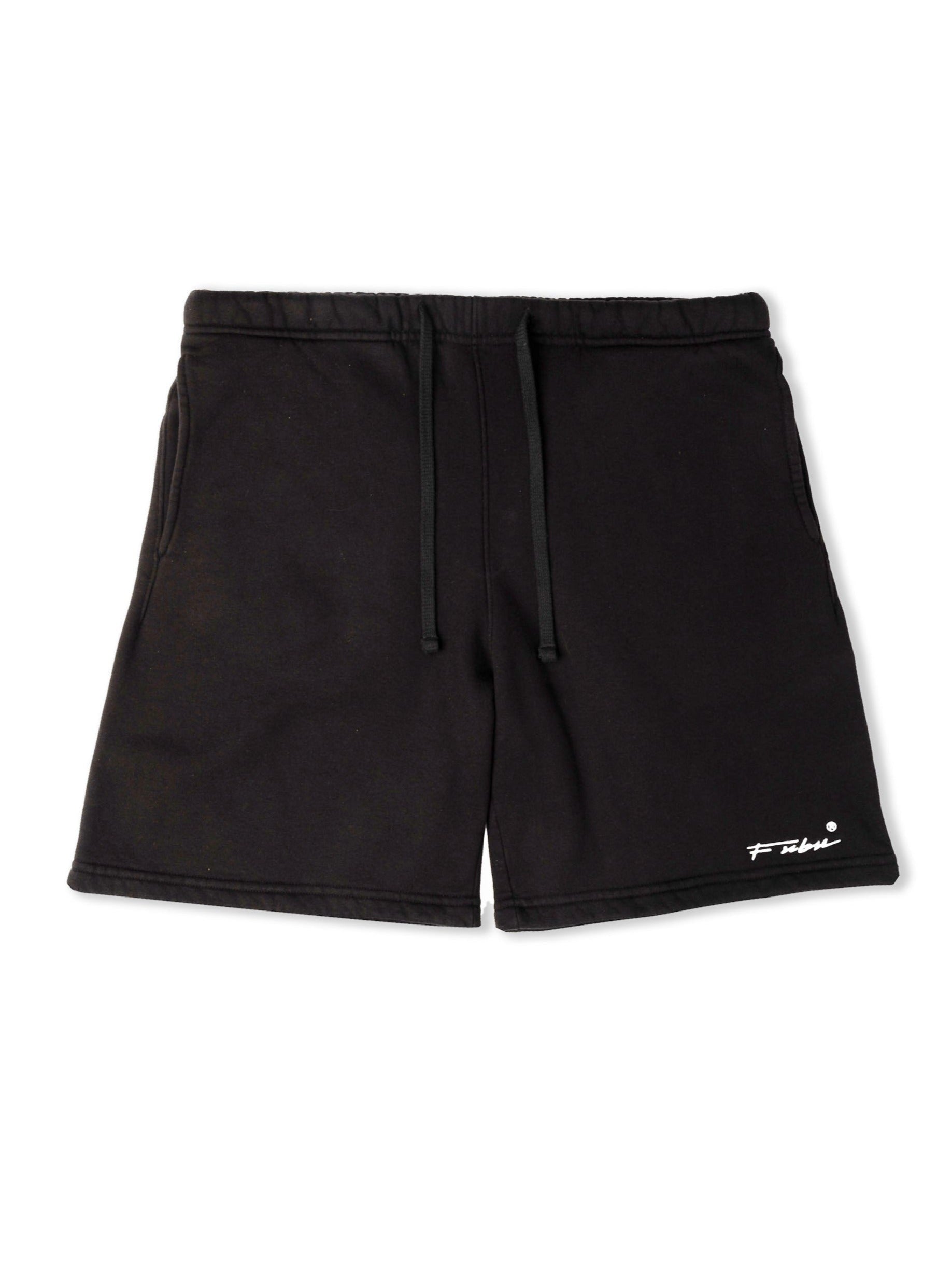 Signature Embroidered Shorts, Black