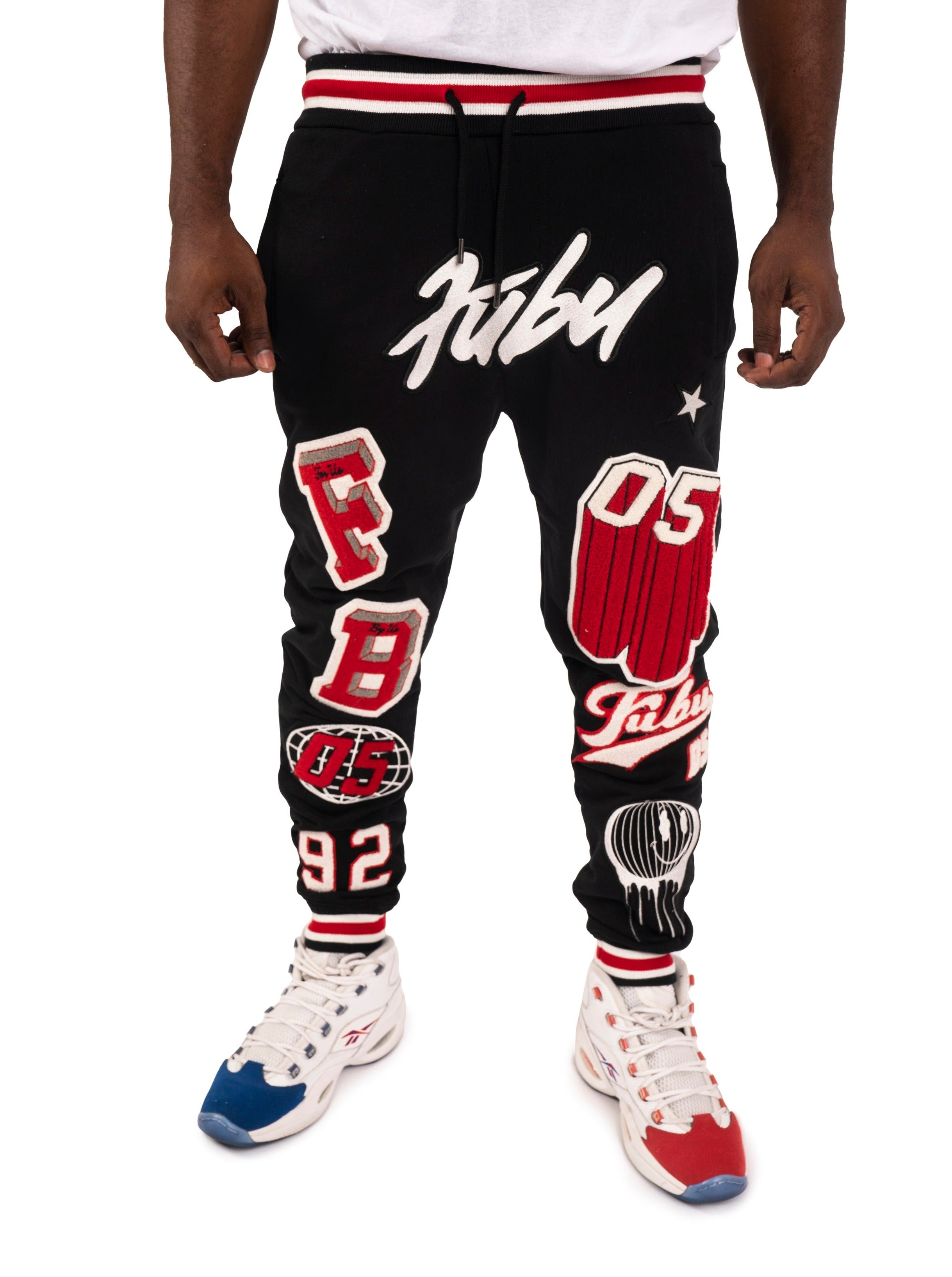 Varsity Chenille Patch Jogger, Black