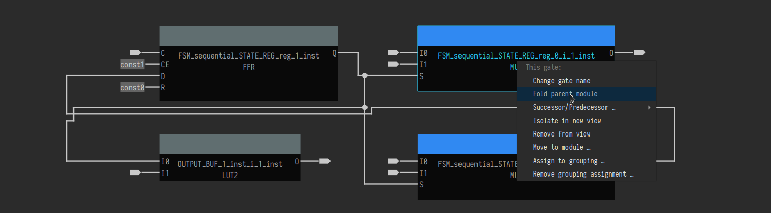 Fold module context menu