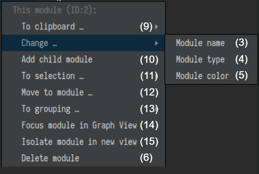 Module Widget Context Menu