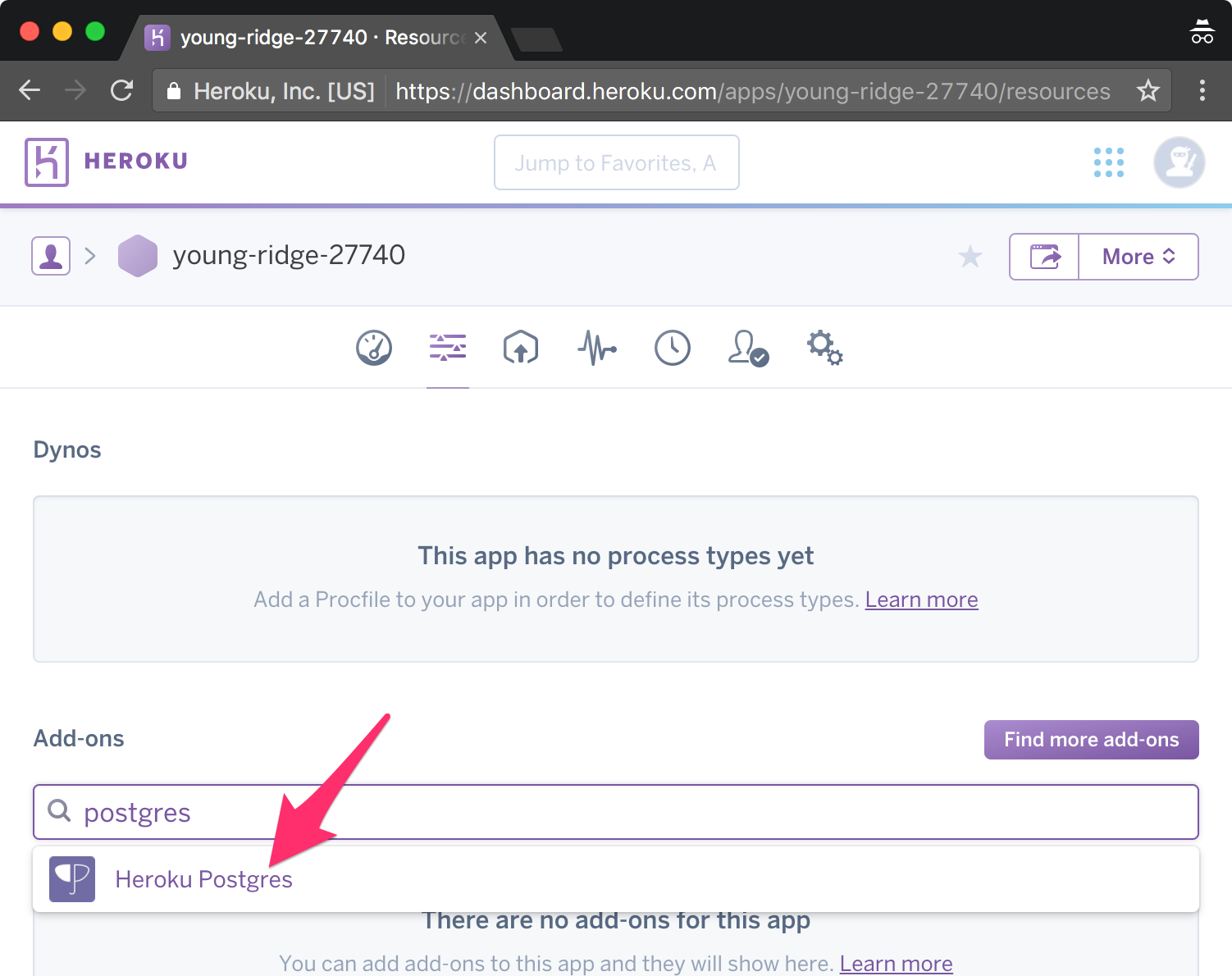 Heroku Search For Addon