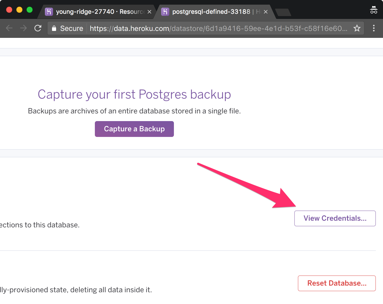 Heroku Postgres Dashboard