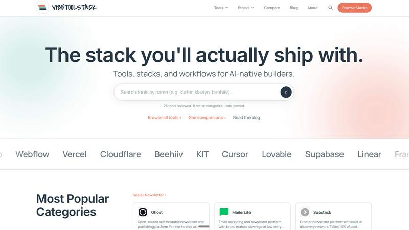 Vibetoolstack screenshot