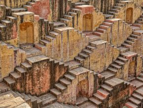 Detail of a stepwell in India.