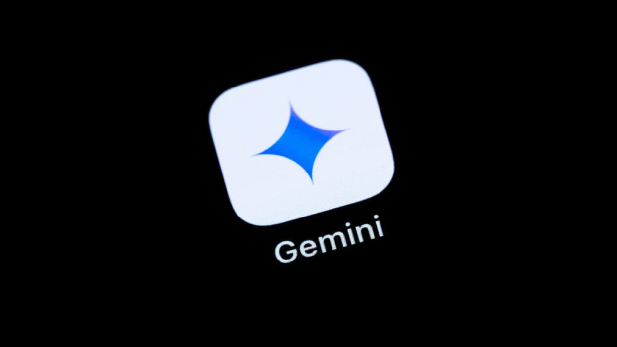 Google Gemini logo against black background