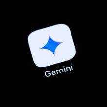 Google Gemini logo against black background