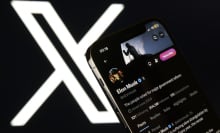 X logo and Elon Musk's X profile