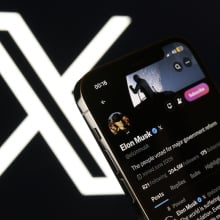 X logo and Elon Musk's X profile