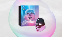 led anti-aging face mask next to box