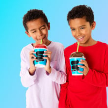 Kids drinking Slurpees