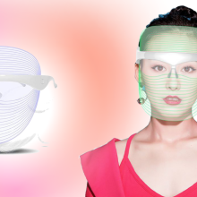 light mask and woman wearing light mask