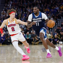 Basketball players on a basketball court