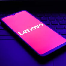 Lenovo logo on phone screen