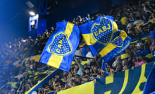 Fans of Boca Juniors cheer