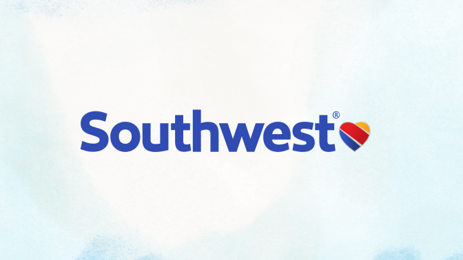 The Southwest logo against a light blue background. 