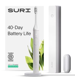 White Suri electric toothbrush, case, charger, and boxq