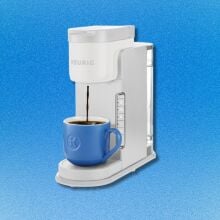 Keurig K-express on a blue background