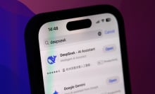 Artificial intelligence mobile phone apps for DeepSeek and Google Gemini, arranged in Riga, Latvia, on Monday, Jan. 27, 2025. Chinese artificial intelligence startup DeepSeek rocked global technology stocks Monday, raising questions over America's technological dominance.